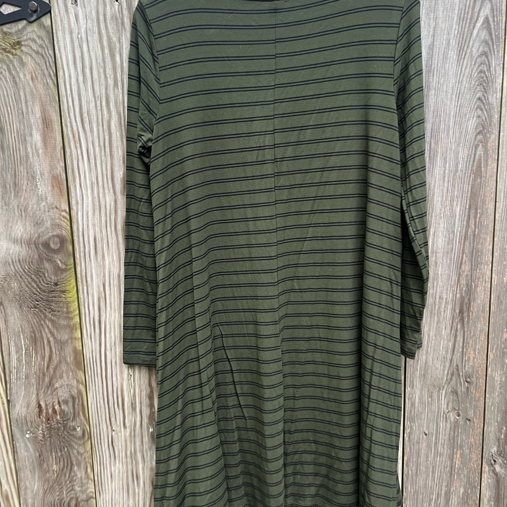 Old Navy Army Green and Black Stripe Swing Dress size Med - Picture 9 of 11